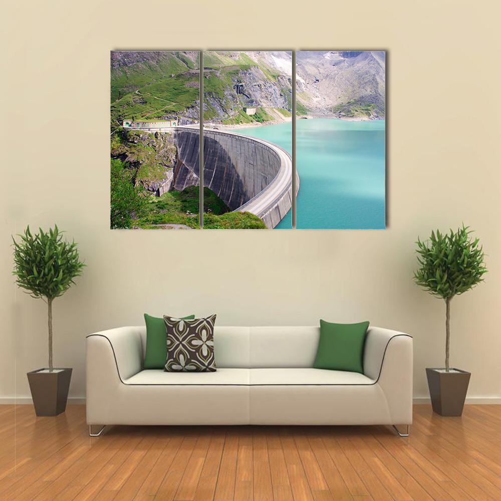 Kaprun Dam Canvas Wall Art-3 Horizontal-Gallery Wrap-37" x 24"-Tiaracle