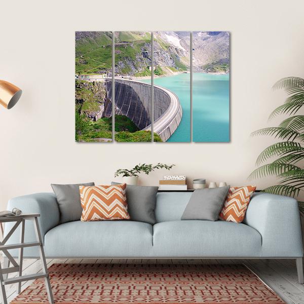 Kaprun Dam Canvas Wall Art-4 Horizontal-Gallery Wrap-34" x 24"-Tiaracle