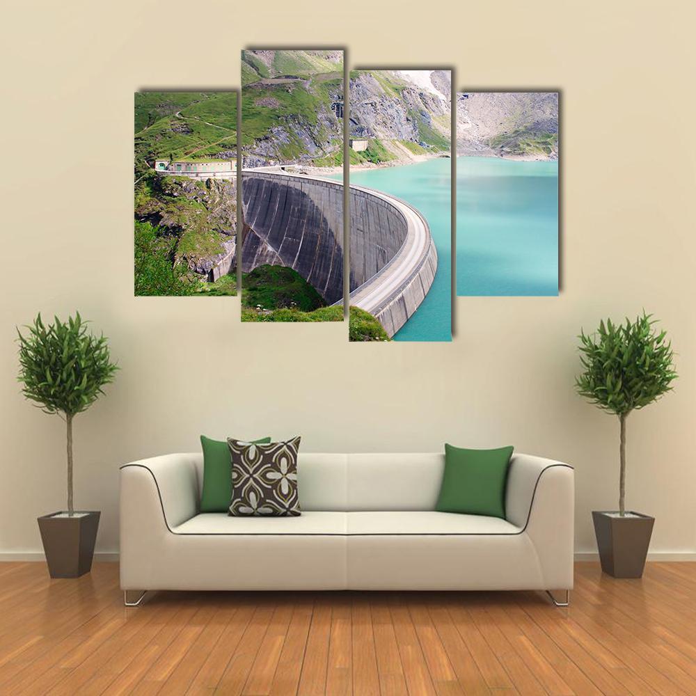 Kaprun Dam Canvas Wall Art-4 Pop-Gallery Wrap-50" x 32"-Tiaracle
