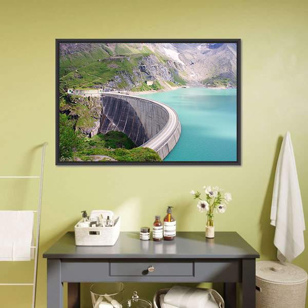 Kaprun Dam Canvas Wall Art-3 Horizontal-Gallery Wrap-25" x 16"-Tiaracle