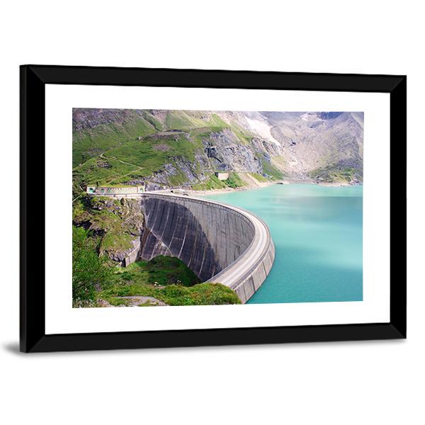 Kaprun Dam Canvas Wall Art-3 Horizontal-Gallery Wrap-25" x 16"-Tiaracle