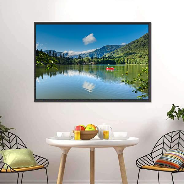 Karagol Black Lake Canvas Wall Art-3 Horizontal-Gallery Wrap-25" x 16"-Tiaracle