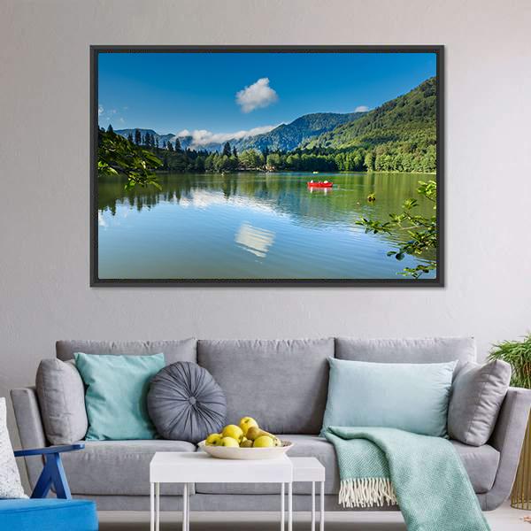 Karagol Black Lake Canvas Wall Art-3 Horizontal-Gallery Wrap-25" x 16"-Tiaracle