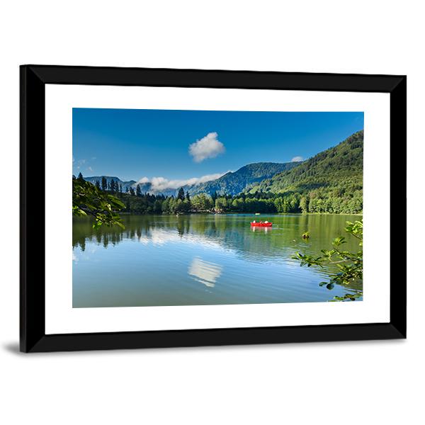 Karagol Black Lake Canvas Wall Art-3 Horizontal-Gallery Wrap-25" x 16"-Tiaracle