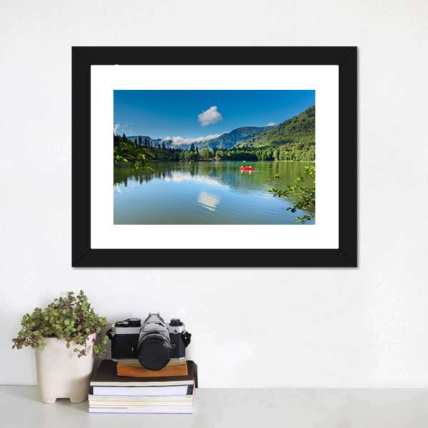 Karagol Black Lake Canvas Wall Art-1 Piece-Framed Print-20" x 16"-Tiaracle