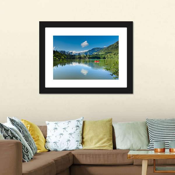 Karagol Black Lake Canvas Wall Art-3 Horizontal-Gallery Wrap-25" x 16"-Tiaracle