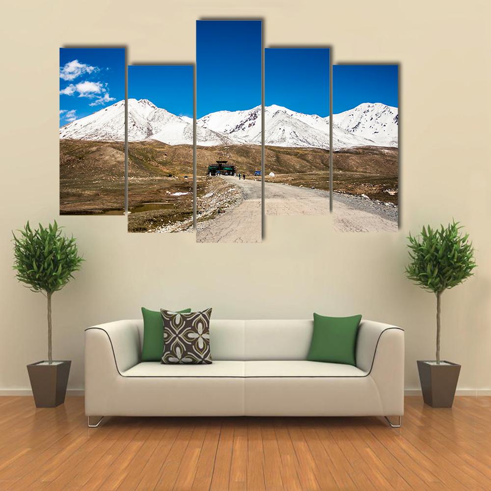 Karakoram Mountain Range Canvas Wall Art-5 Pop-Gallery Wrap-32" x 21"-Tiaracle