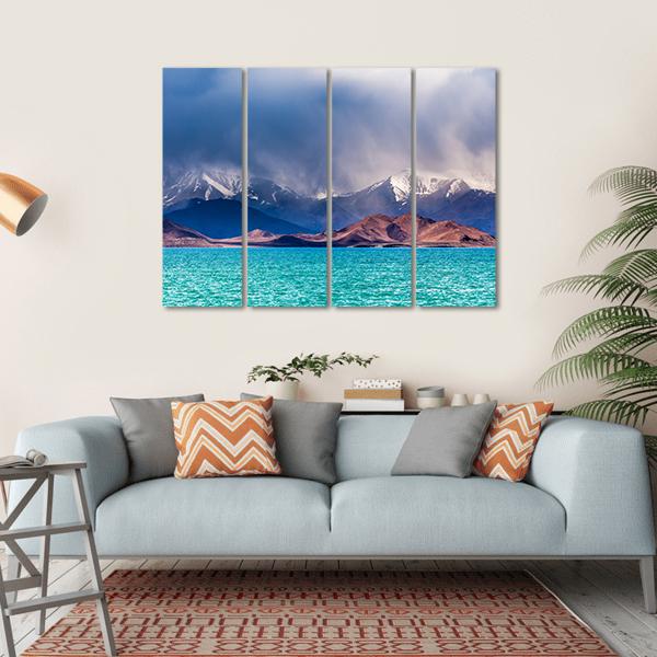 Karakul Lake In Pamir Canvas Wall Art-4 Horizontal-Gallery Wrap-34" x 24"-Tiaracle