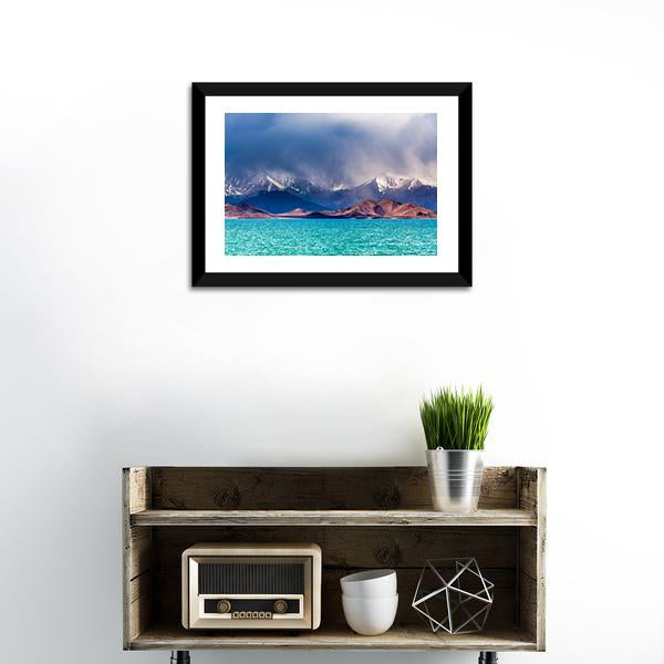 Karakul Lake In Pamir Canvas Wall Art-3 Horizontal-Gallery Wrap-25" x 16"-Tiaracle