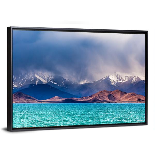 Karakul Lake In Pamir Canvas Wall Art-3 Horizontal-Gallery Wrap-25" x 16"-Tiaracle