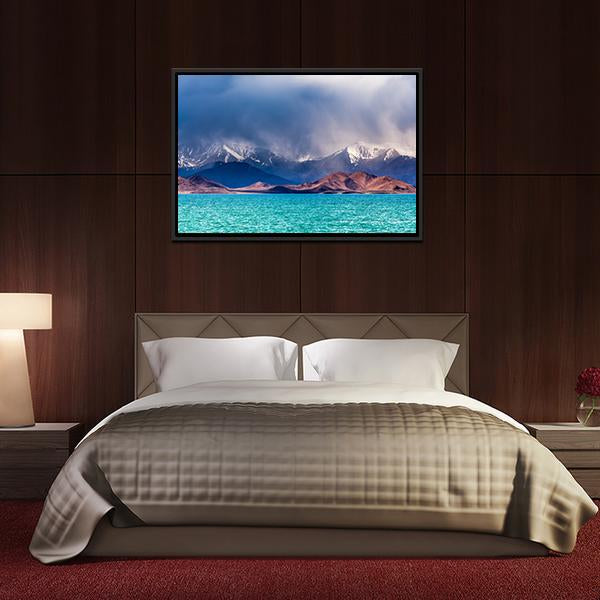 Karakul Lake In Pamir Canvas Wall Art-3 Horizontal-Gallery Wrap-25" x 16"-Tiaracle