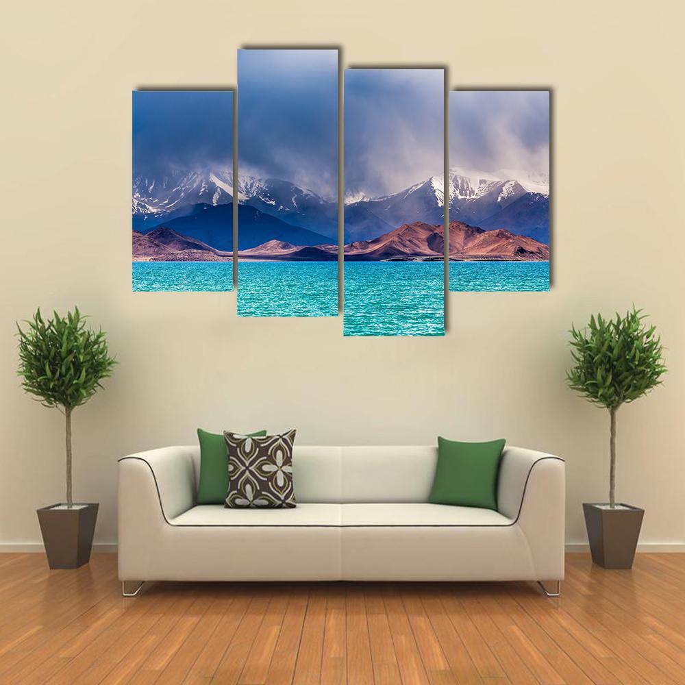Karakul Lake In Pamir Canvas Wall Art-4 Pop-Gallery Wrap-50" x 32"-Tiaracle