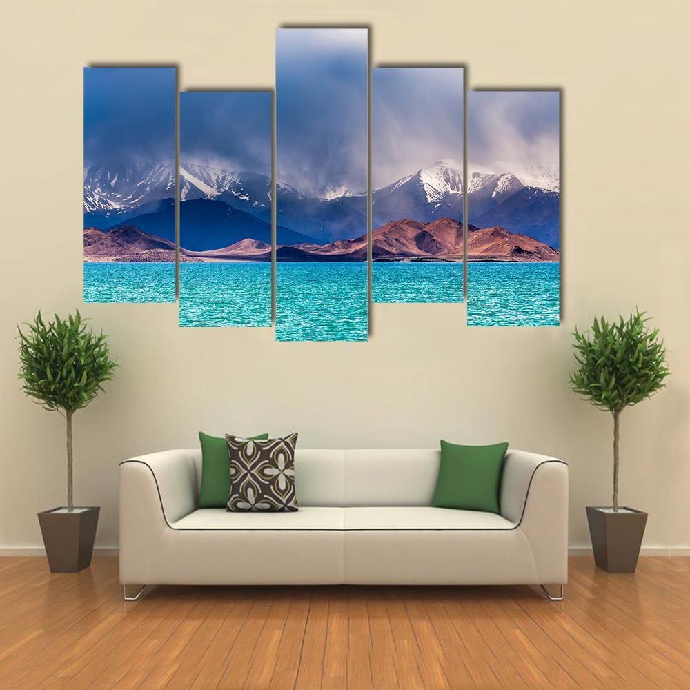 Karakul Lake In Pamir Canvas Wall Art-5 Pop-Gallery Wrap-47" x 32"-Tiaracle