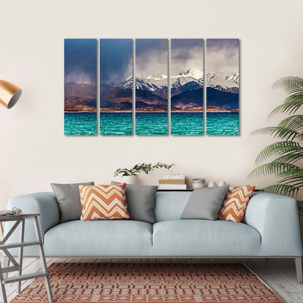 Karakul Lake In Pamir Tajikistan Canvas Wall Art-5 Horizontal-Gallery Wrap-22" x 12"-Tiaracle