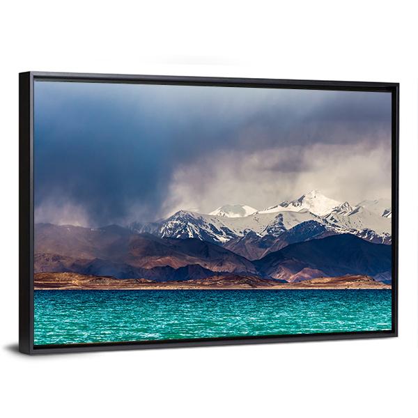 Karakul Lake In Pamir Tajikistan Canvas Wall Art-3 Horizontal-Gallery Wrap-25" x 16"-Tiaracle