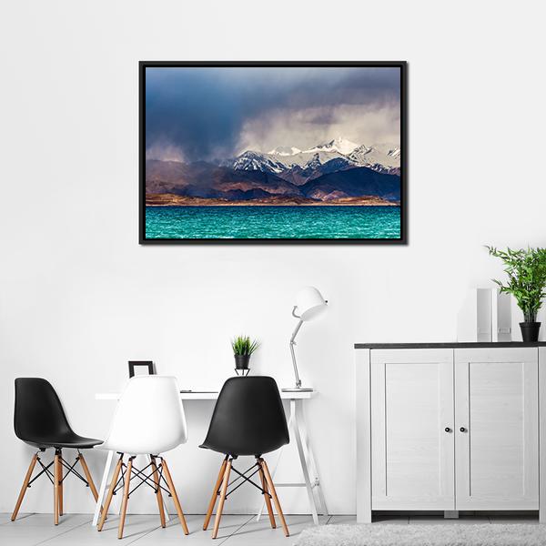 Karakul Lake In Pamir Tajikistan Canvas Wall Art-3 Horizontal-Gallery Wrap-25" x 16"-Tiaracle