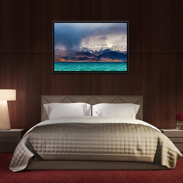Karakul Lake In Pamir Tajikistan Canvas Wall Art-3 Horizontal-Gallery Wrap-25" x 16"-Tiaracle