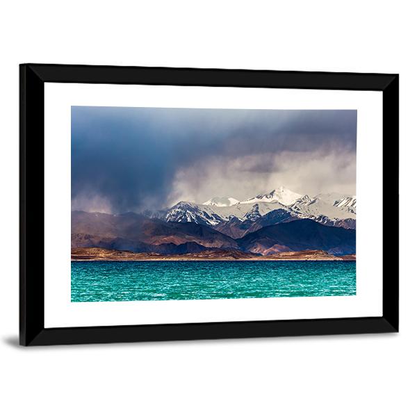 Karakul Lake In Pamir Tajikistan Canvas Wall Art-3 Horizontal-Gallery Wrap-25" x 16"-Tiaracle