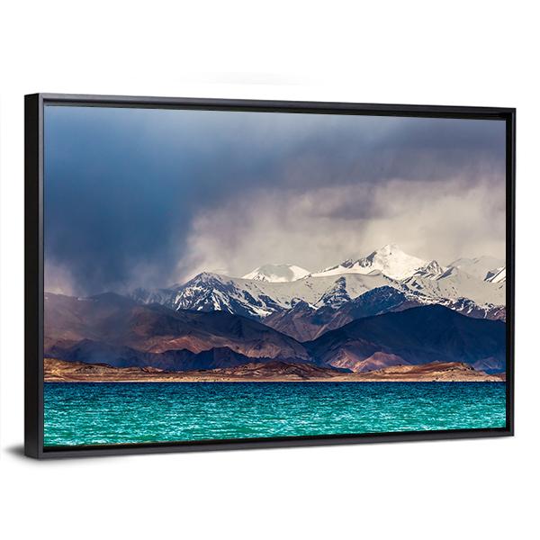Karakul Lake In Pamir Tajikistan Panoramic Canvas Wall Art-1 Piece-36" x 12"-Tiaracle