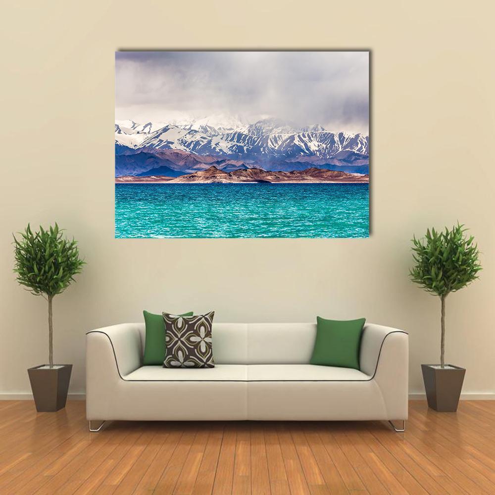 Karakul Lake Tajikistan Canvas Wall Art-5 Horizontal-Gallery Wrap-22" x 12"-Tiaracle