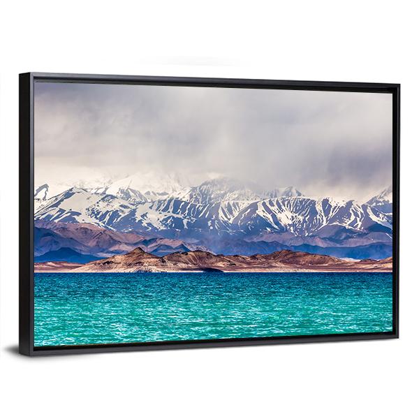 Karakul Lake Tajikistan Canvas Wall Art-3 Horizontal-Gallery Wrap-25" x 16"-Tiaracle