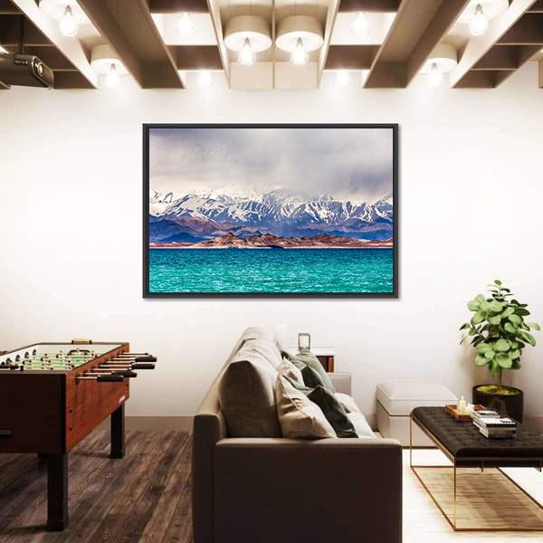 Karakul Lake Tajikistan Canvas Wall Art-5 Horizontal-Gallery Wrap-22" x 12"-Tiaracle