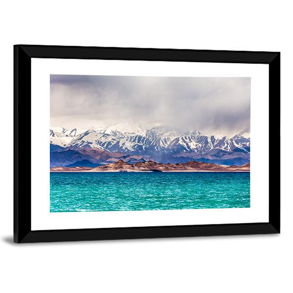 Karakul Lake Tajikistan Canvas Wall Art-3 Horizontal-Gallery Wrap-25" x 16"-Tiaracle