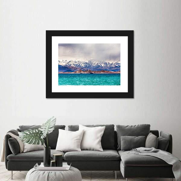 Karakul Lake Tajikistan Canvas Wall Art-3 Horizontal-Gallery Wrap-25" x 16"-Tiaracle