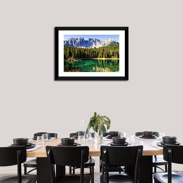 Karer Lake Italy Canvas Wall Art-1 Piece-Framed Print-20" x 16"-Tiaracle