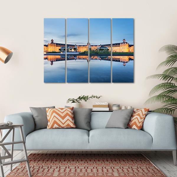 Karlsruhe Castle Reflection Canvas Wall Art-4 Horizontal-Gallery Wrap-34" x 24"-Tiaracle