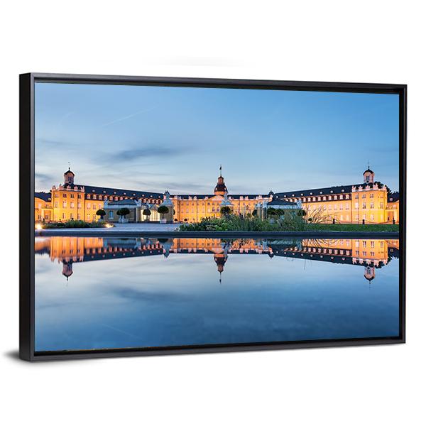 Karlsruhe Castle Reflection Canvas Wall Art-3 Horizontal-Gallery Wrap-25" x 16"-Tiaracle