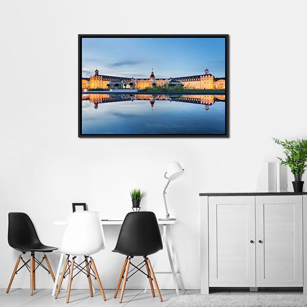 Karlsruhe Castle Reflection Canvas Wall Art-3 Horizontal-Gallery Wrap-25" x 16"-Tiaracle
