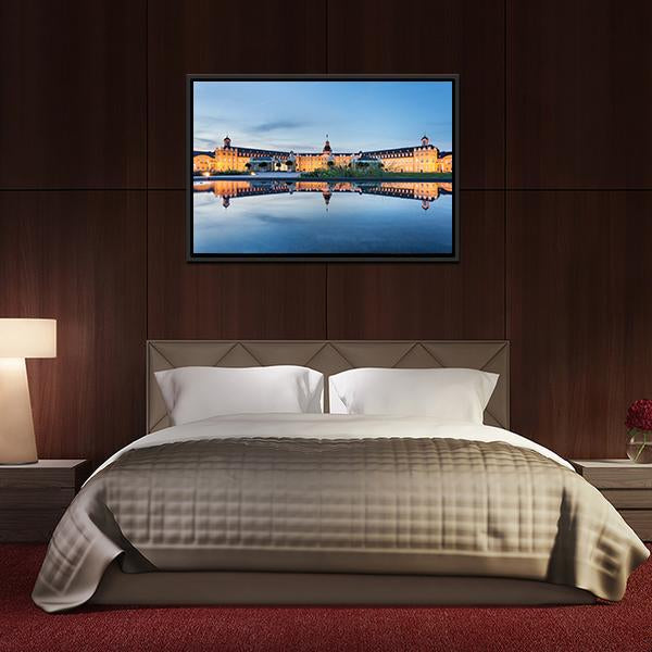 Karlsruhe Castle Reflection Canvas Wall Art-3 Horizontal-Gallery Wrap-25" x 16"-Tiaracle