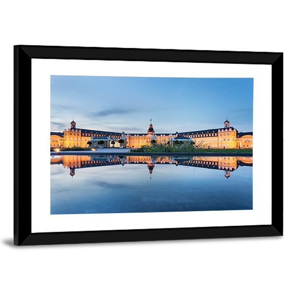 Karlsruhe Castle Reflection Canvas Wall Art-3 Horizontal-Gallery Wrap-25" x 16"-Tiaracle