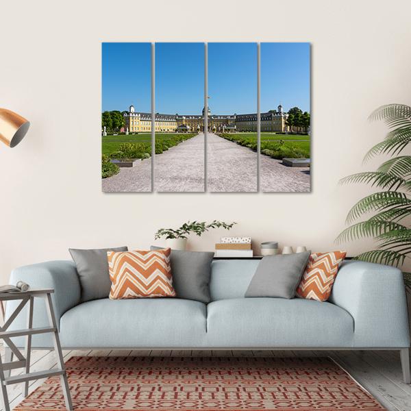 Karlsruhe Palace Canvas Wall Art-4 Horizontal-Gallery Wrap-34" x 24"-Tiaracle