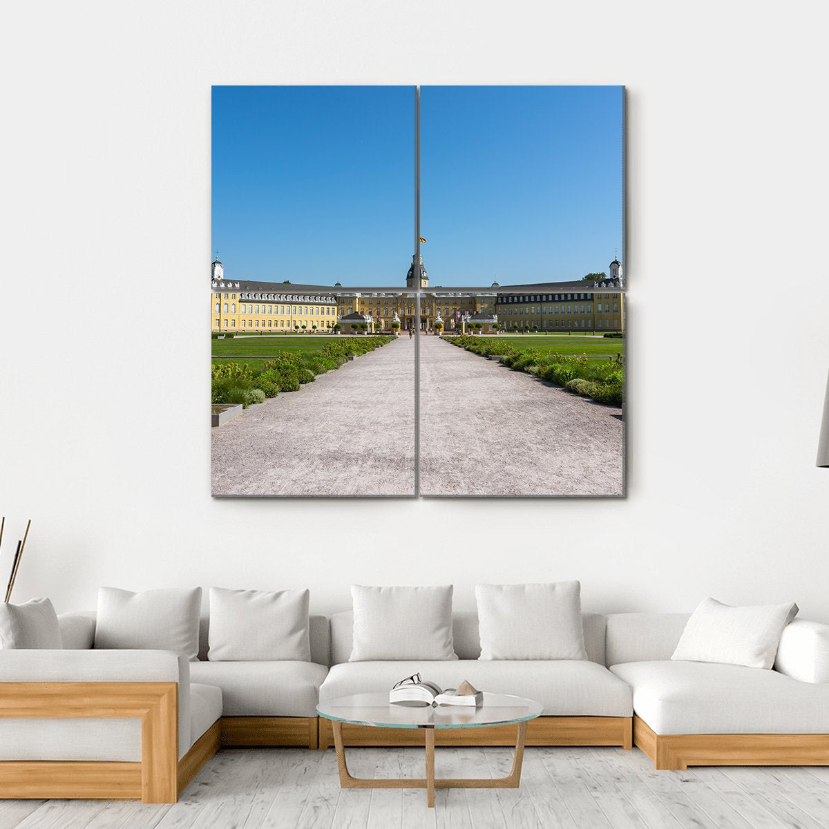 Karlsruhe Palace Canvas Wall Art-4 Square-Gallery Wrap-17" x 17"-Tiaracle