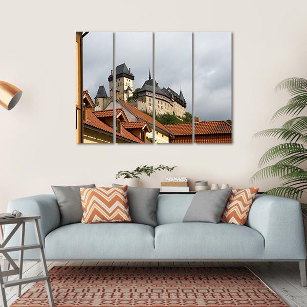 Karlstejn Medieval Castle Canvas Wall Art-4 Horizontal-Gallery Wrap-34" x 24"-Tiaracle