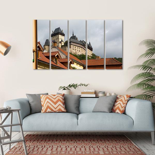 Karlstejn Medieval Castle Canvas Wall Art-5 Horizontal-Gallery Wrap-22" x 12"-Tiaracle