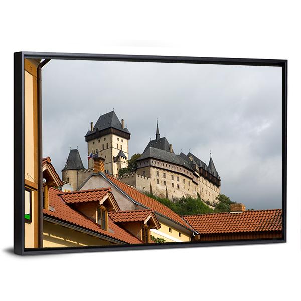 Karlstejn Medieval Castle Canvas Wall Art-3 Horizontal-Gallery Wrap-25" x 16"-Tiaracle