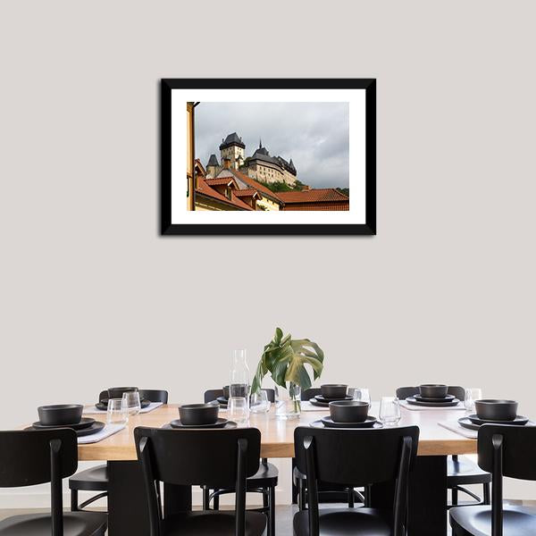 Karlstejn Medieval Castle Canvas Wall Art-1 Piece-Framed Print-20" x 16"-Tiaracle