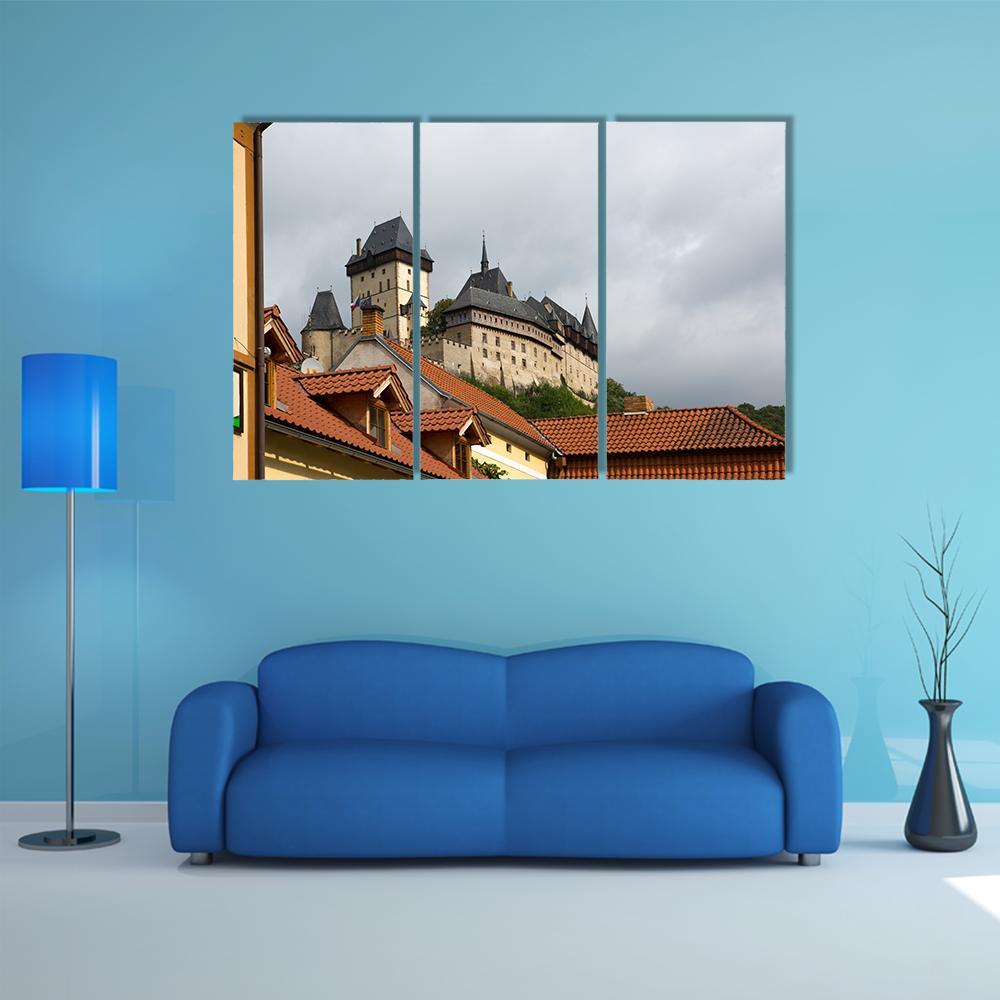Karlstejn Medieval Castle Canvas Wall Art-3 Horizontal-Gallery Wrap-37" x 24"-Tiaracle
