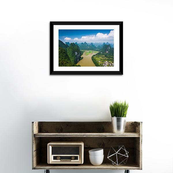 Karst Mountain Landscape Canvas Wall Art-3 Horizontal-Gallery Wrap-25" x 16"-Tiaracle
