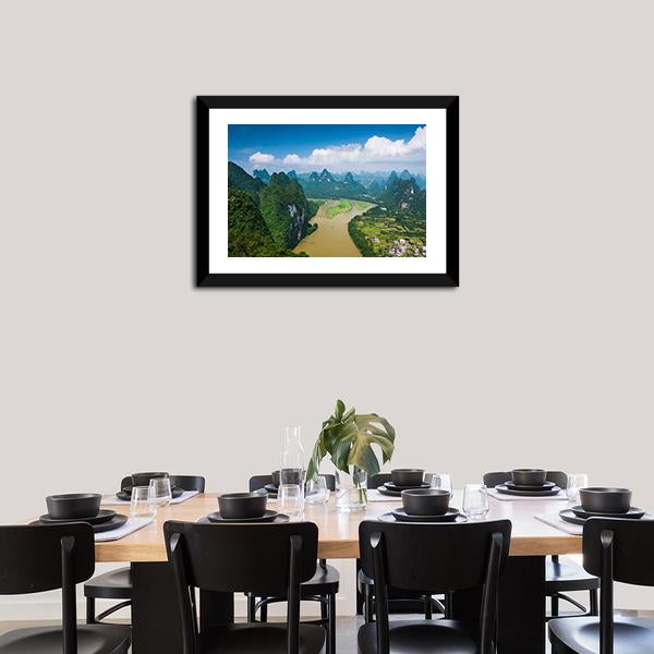 Karst Mountain Landscape Canvas Wall Art-1 Piece-Framed Print-20" x 16"-Tiaracle