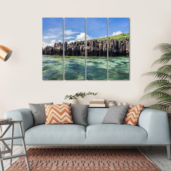 Karts In Emerald Sea Canvas Wall Art-4 Horizontal-Gallery Wrap-34" x 24"-Tiaracle