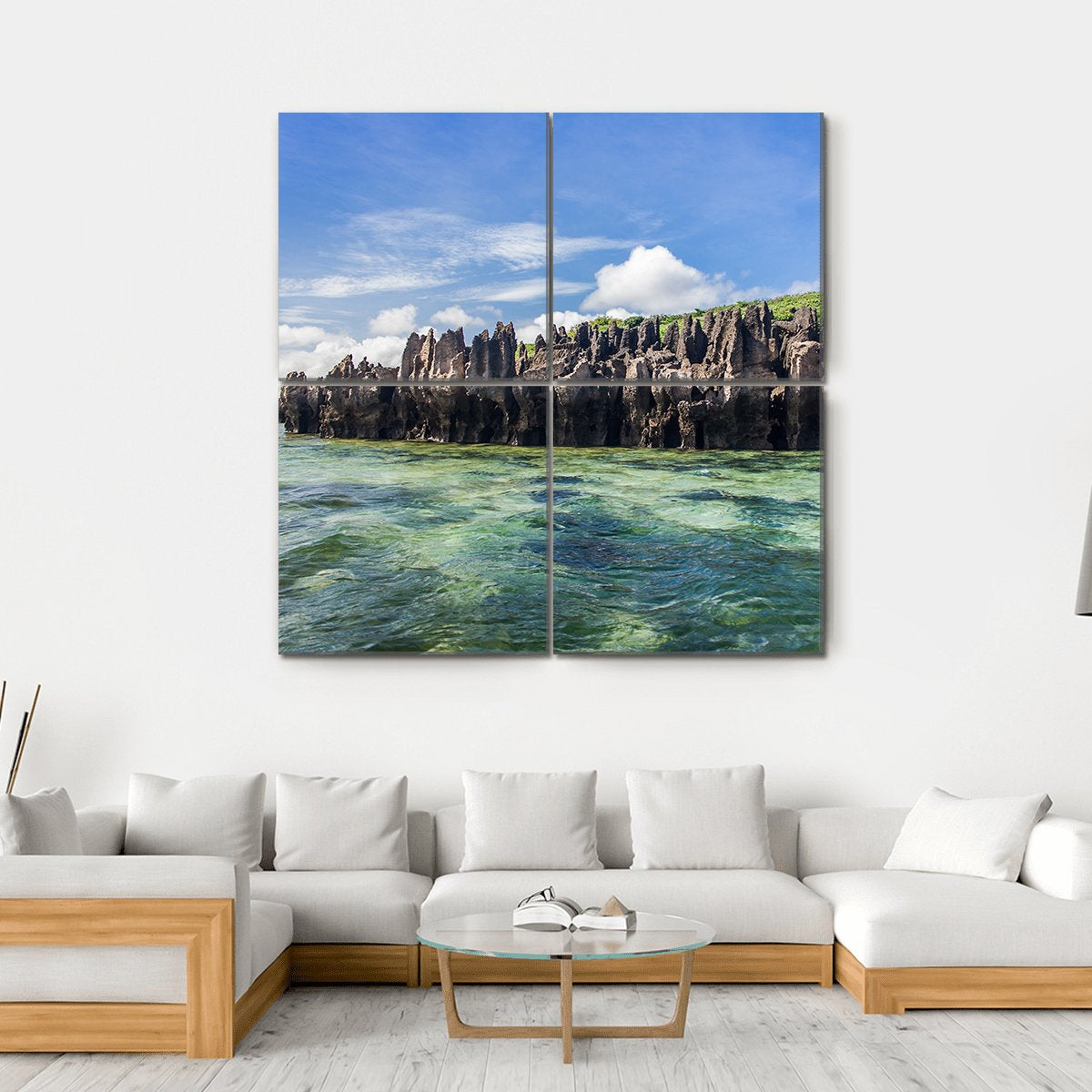 Karts In Emerald Sea Canvas Wall Art-4 Square-Gallery Wrap-17" x 17"-Tiaracle