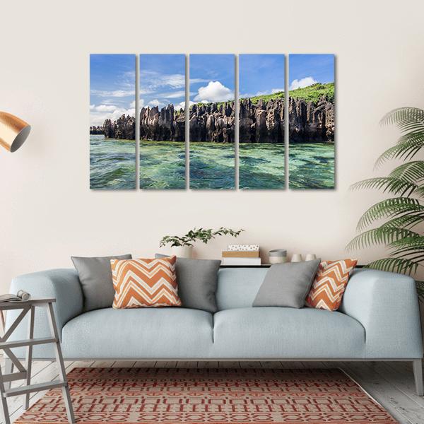 Karts In Emerald Sea Canvas Wall Art-5 Horizontal-Gallery Wrap-22" x 12"-Tiaracle