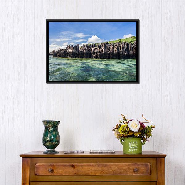 Karts In Emerald Sea Canvas Wall Art-5 Horizontal-Gallery Wrap-22" x 12"-Tiaracle