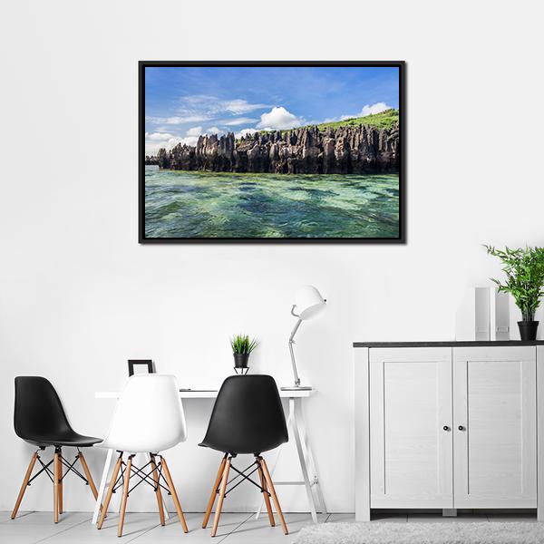 Karts In Emerald Sea Canvas Wall Art-5 Horizontal-Gallery Wrap-22" x 12"-Tiaracle