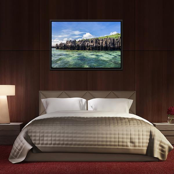 Karts In Emerald Sea Canvas Wall Art-3 Horizontal-Gallery Wrap-25" x 16"-Tiaracle