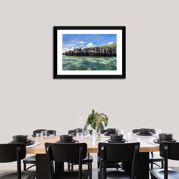 Karts In Emerald Sea Canvas Wall Art-1 Piece-Framed Print-20" x 16"-Tiaracle